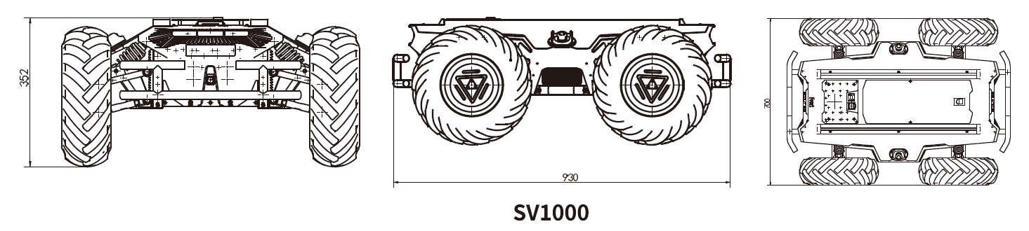 Pabrik sasis robot GUOXING 4wd